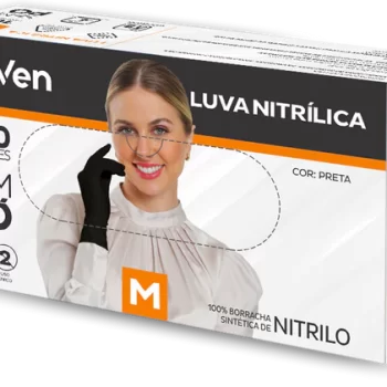 Luva Nitrílica Preta Sem Pó 100un - Inoven